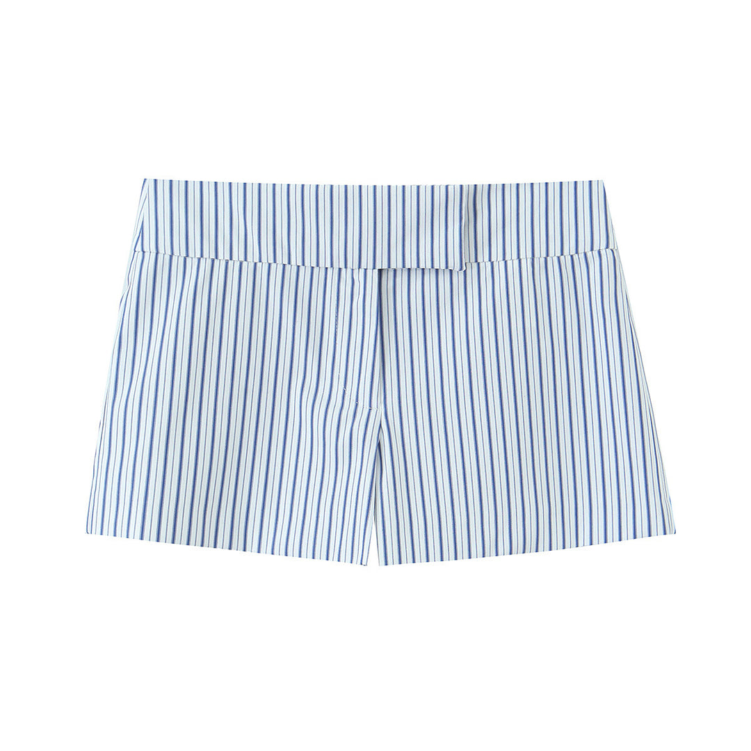 Damen elegante gestreifte Shorts im klassischen Schnitt EB
