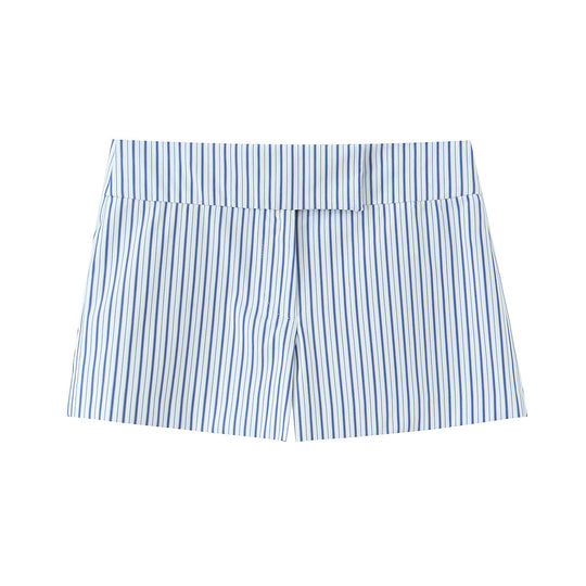 Damen elegante gestreifte Shorts im klassischen Schnitt EB