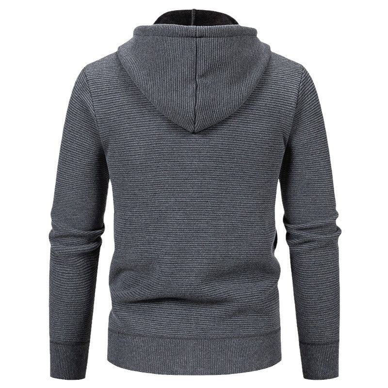 Herren sportliche Fleecejacke mit hohem Kragen und Reißverschluss EB
