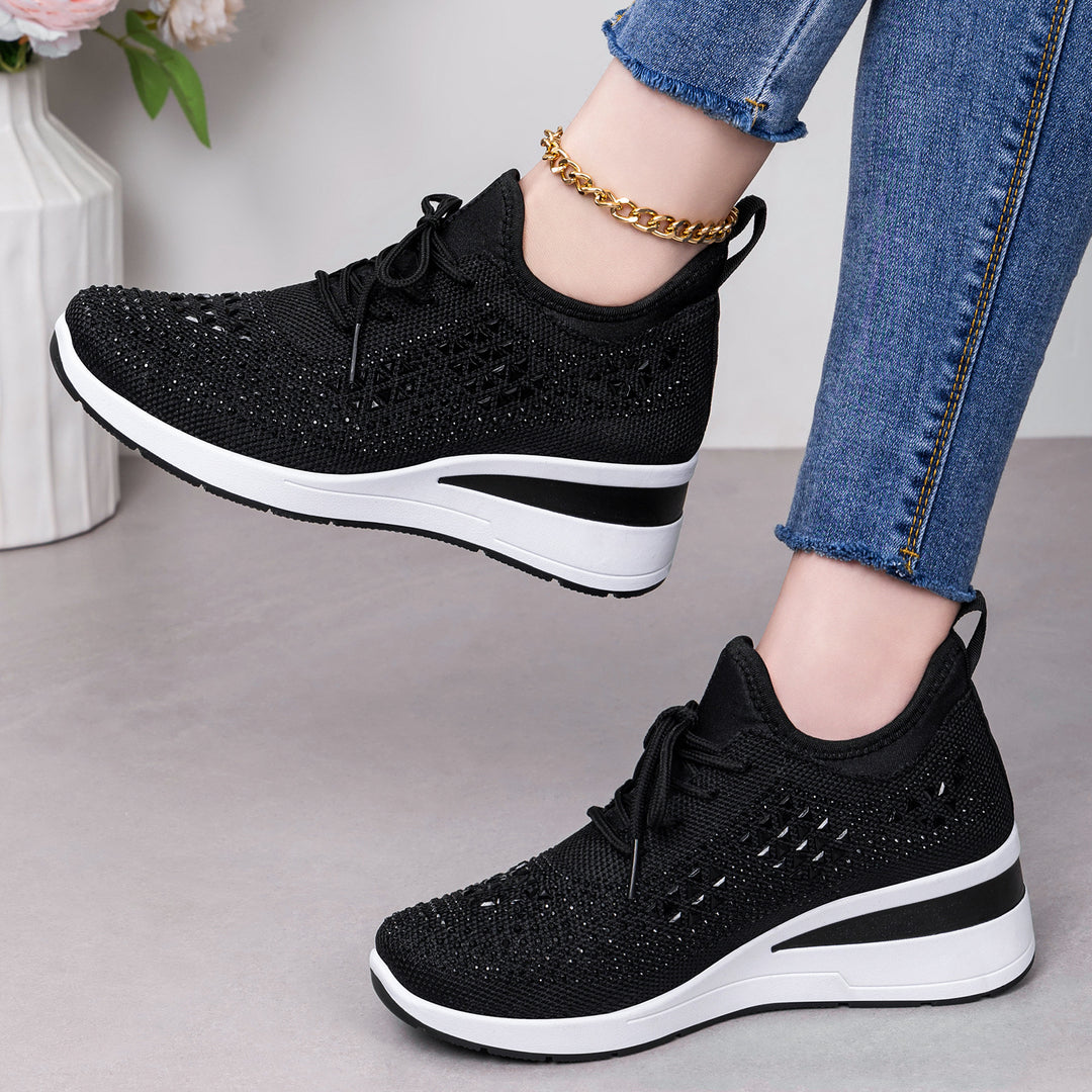 Damen Sneakers mit funkelnden Strass-Details und atmungsaktivem Obermaterial EB