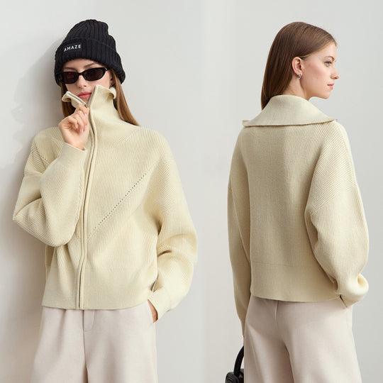 Damen Kapuzenpullover mit Reißverschluss und lässigem Schnitt EB