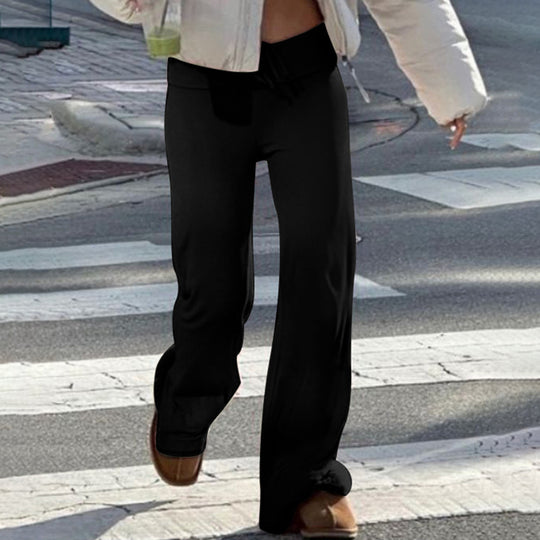 Damen nan leichte Jersey Loungehose mit Tunnelzug und weitem Bein EB