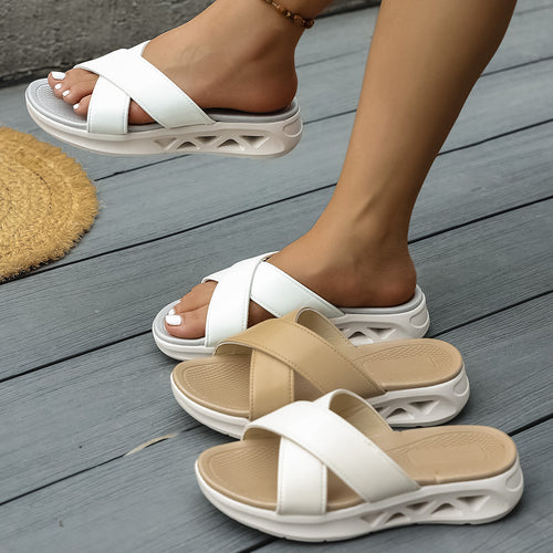 Damen Komfortable Sandalen mit breiten Riemen EB