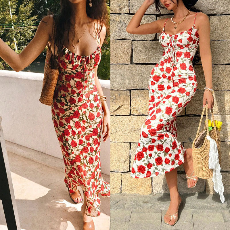 Damen Midi-Kleid mit floralen Details und zauberhaftem Schnitt EB