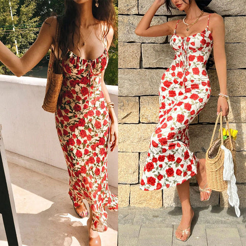 Damen Midi-Kleid mit floralen Details und zauberhaftem Schnitt EB