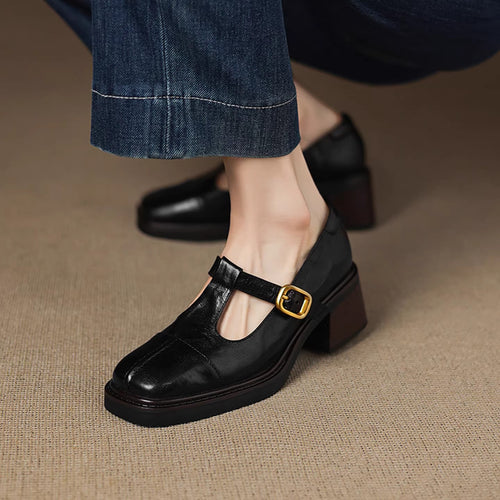 Damen Elegante Ballerinas mit modischer Schnallenverzierung EB
