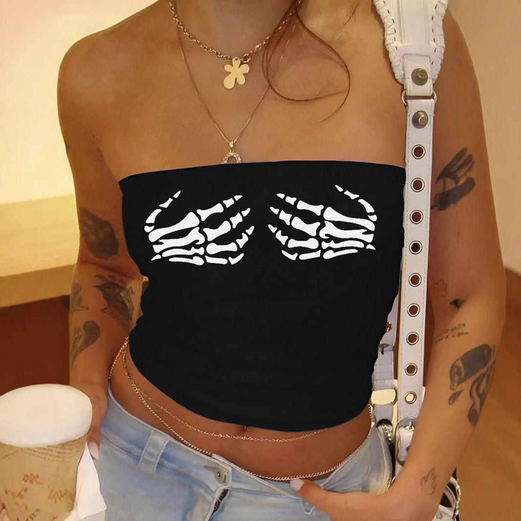 Damen Bandeau-Top mit elegantem Spitzenbandmotiv EB