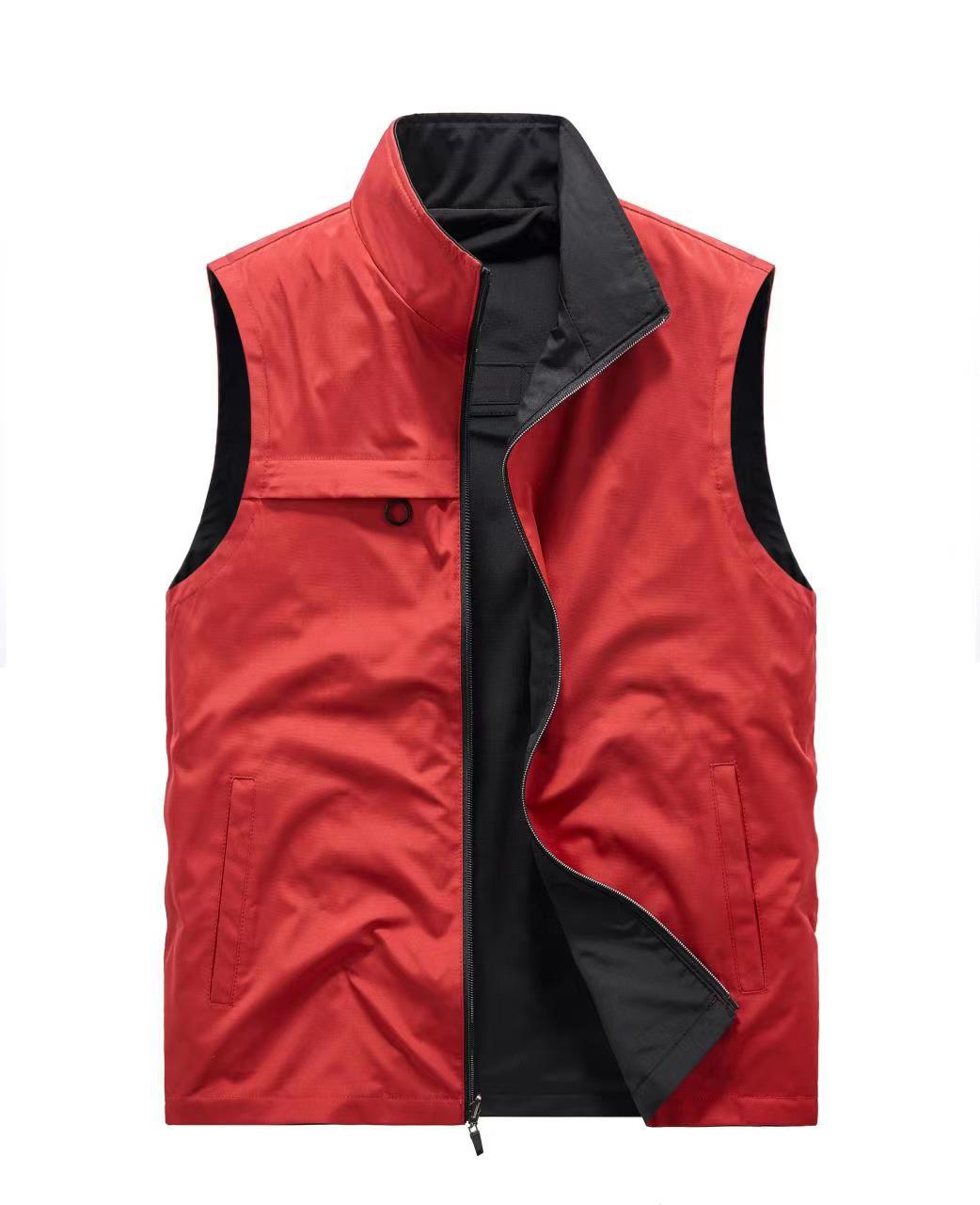 Herren Ärmellose Softshell‑Weste mit Zweiwege‑Reißverschluss und Multifunktions‑Taschen EB