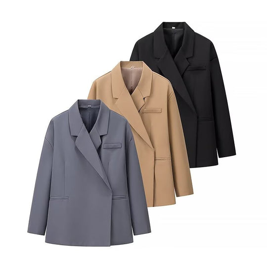 Damen Modische Oversized-Blazerjacke EB