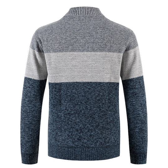 Herren Strickjacke mit modernem Farbblockdesign und kuscheligem Innenfutter EB