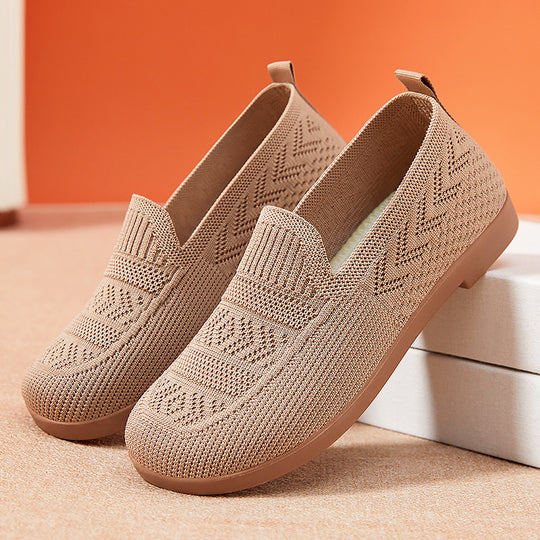 Damen Komfortable Strick-Slipper mit flexibler Sohle EB