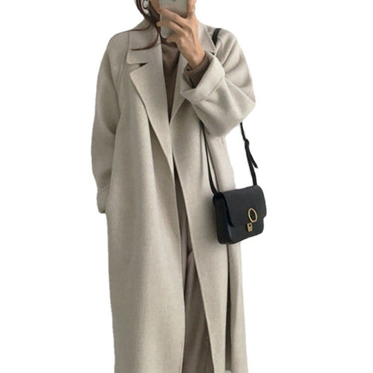 Damen eleganter und lässiger Trenchcoat mit großem Revers EB