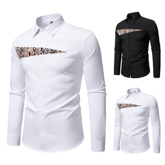 Herren Langarmhemd mit kreativem Paisley-Design EB
