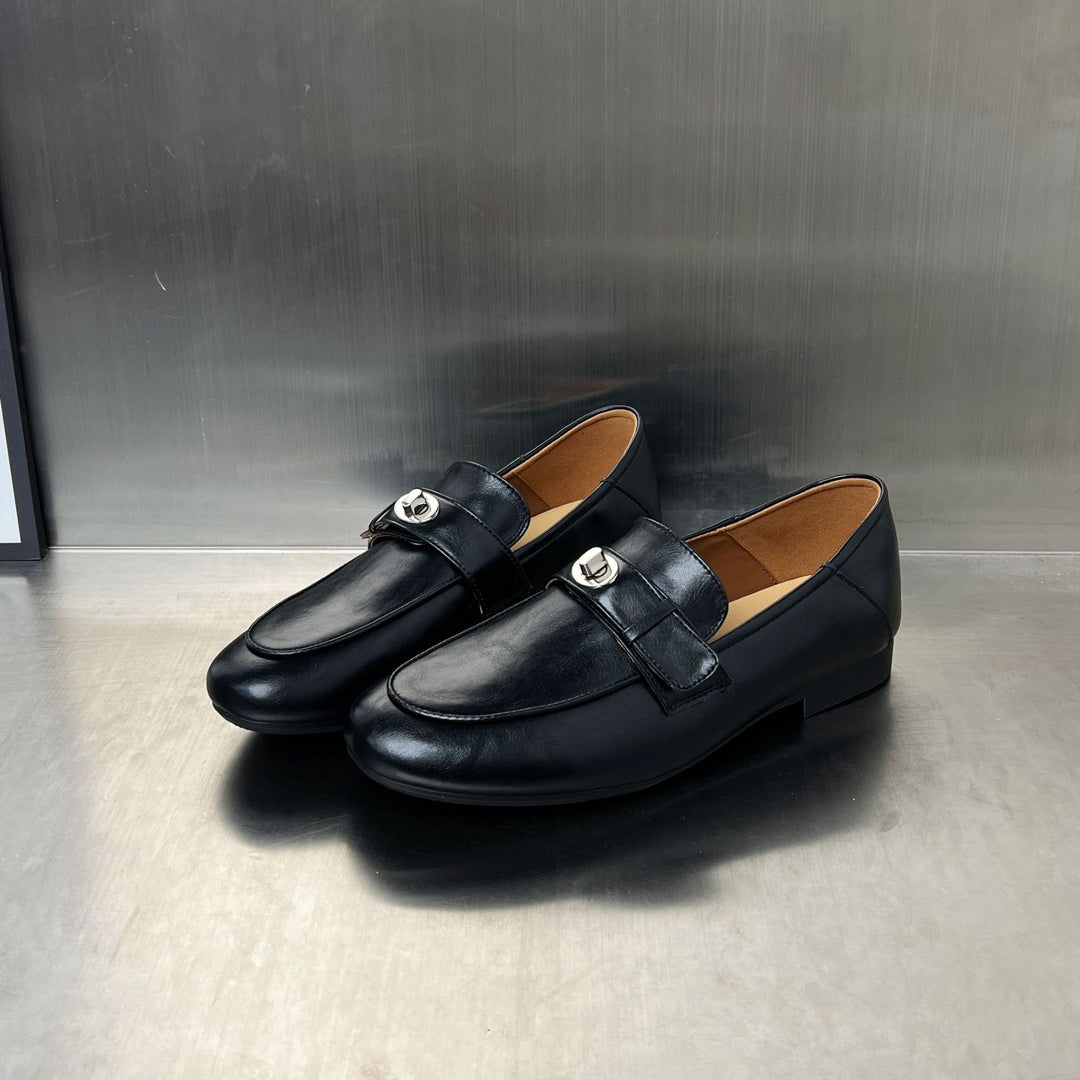Damen Elegante Mokassins mit komfortablem Kunstleder und dekorativem Schnallenverschluss EB