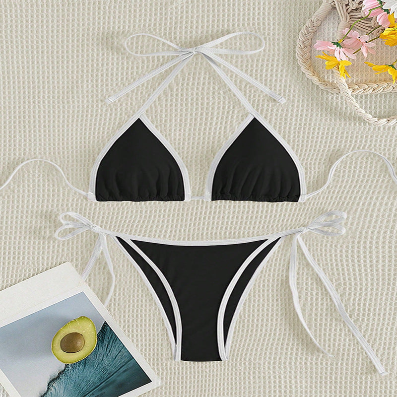 Damen Triangel-Bikini-Set mit verspieltem Bindesystem EB
