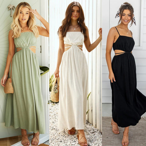 Damen Maxikleid mit modischen Cut-Outs und figurfreundlichem Design EB