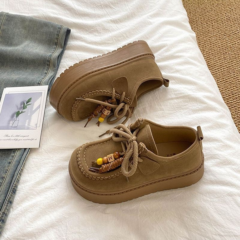 Damen Plattform Sneakers mit lässigem Wildleder-Obermaterial EB