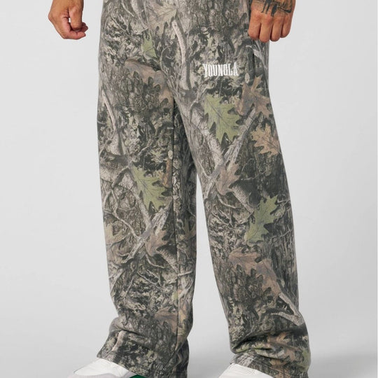 Herren nan weite Camouflage-Jogginghose mit elastischem Komfortbund und Oberschenkel-Logo EB