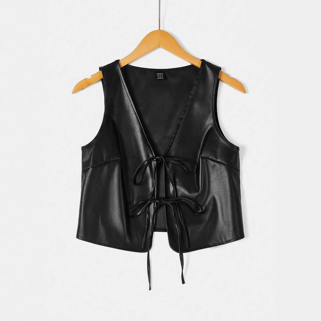 Damen elegantes Cropped-Top mit zeitgemäßer Schnürung EB