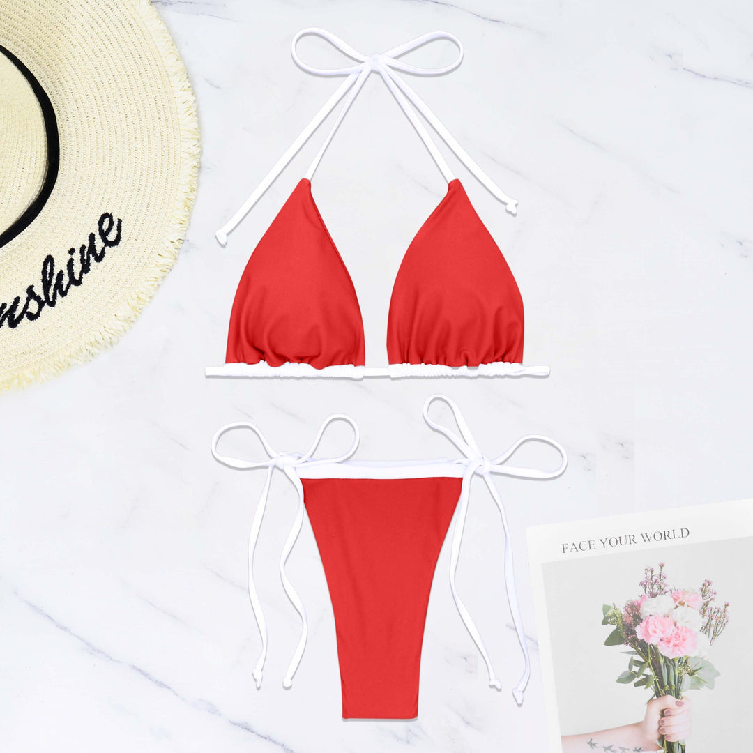 Damen Triangel-Bikini mit verstellbaren Trägern und raffinierten Rüschendetails EB