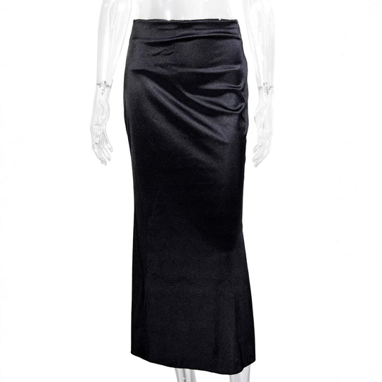 Damen Elegante und fließende Satin Maxiröcke EB