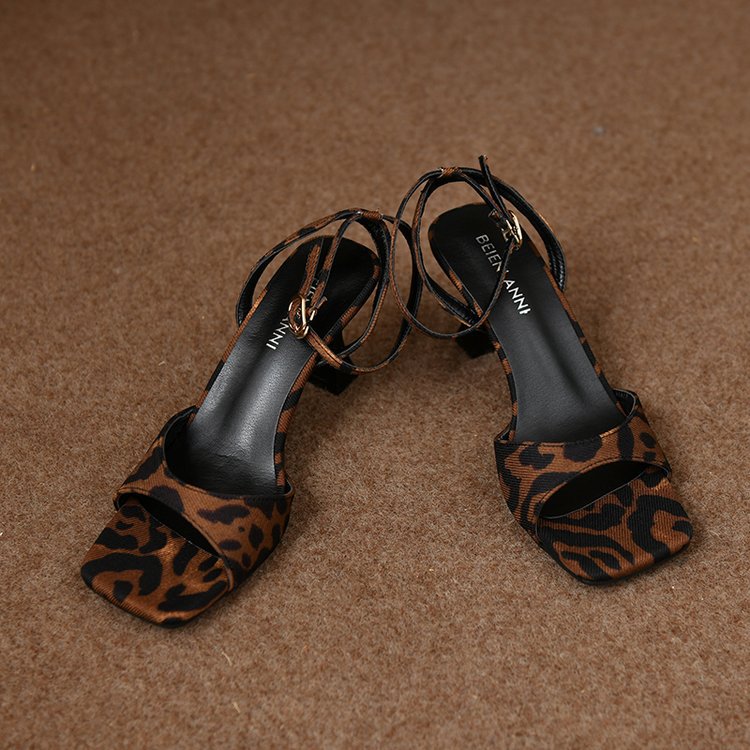 Damen elegante High Heels Sandalen mit transparenten Riemen EB