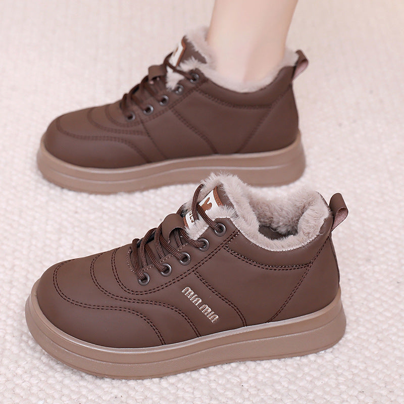 Damen Wärmende High-Top Sneakers mit kuscheligem Innenfutter und rutschfester Sohle EB
