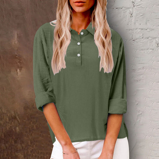 Damen Strickbluse mit Knopfdetail und lässigem Schnitt EB