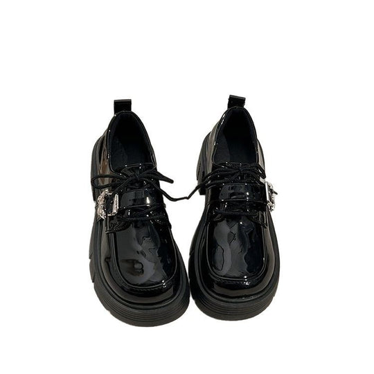 Damen modische Schnürschuhe mit elegantem Schnallen-Detail EB
