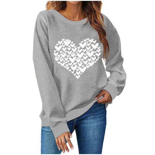 Damen Sweatshirt mit kreativem Herzmotiv EB