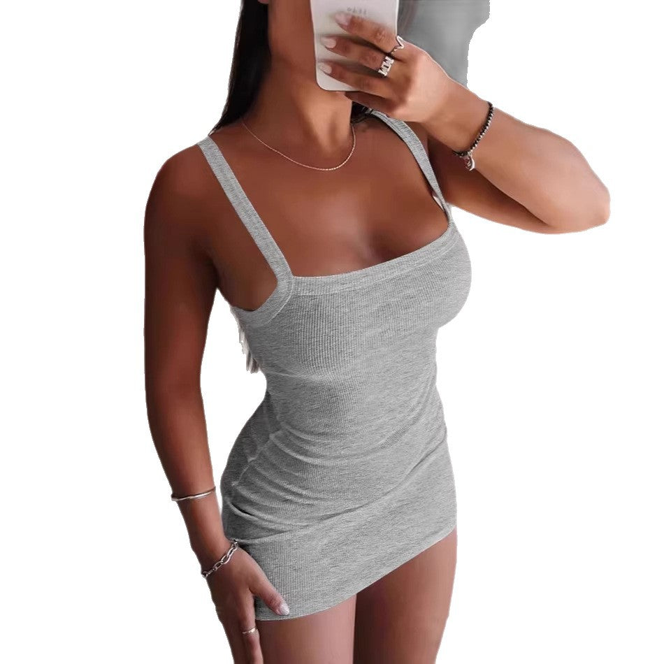 Damen figurbetontes Minikleid aus Rippenstrick EB