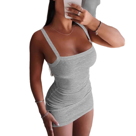Damen figurbetontes Minikleid aus Rippenstrick EB