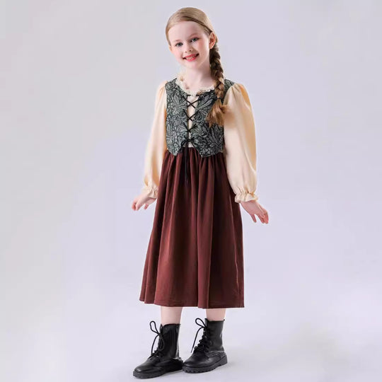 Unisex nan Kinderweste im Vintage Brokatstil mit floralem Jacquardmuster EB