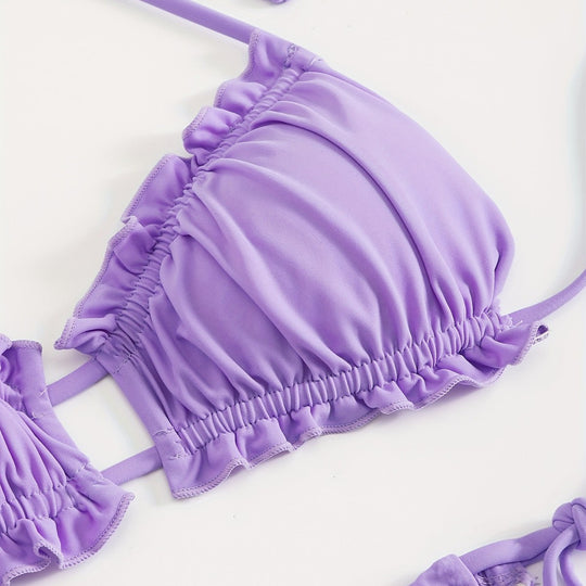 Damen Rüschen-Bikini mit verstellbaren Trägern EB