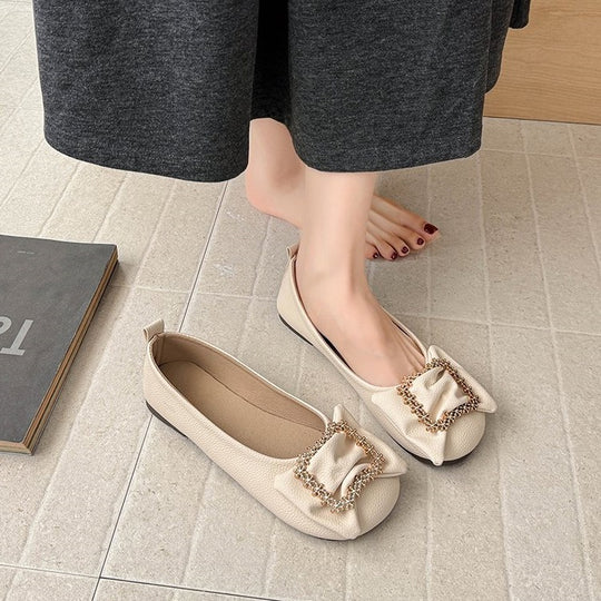 Damen Ballerinas mit dekorativer Schmuckschließe EB