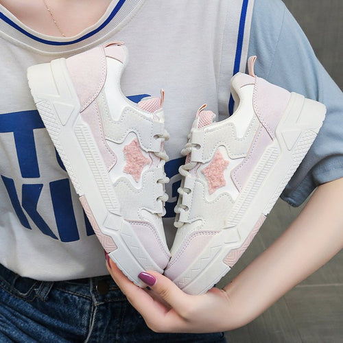 Damen Sneakers mit glitzerndem Sternenapplikation und komfortabler Dämpfung EB