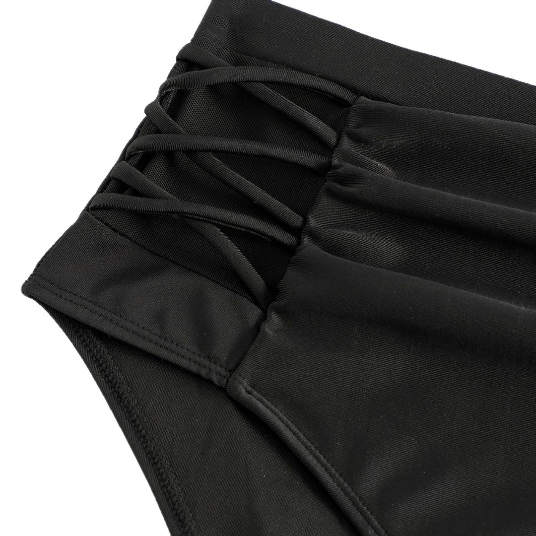 Damen Hochgeschnittener Bikini mit floralen Akzenten und raffinierten Details EB