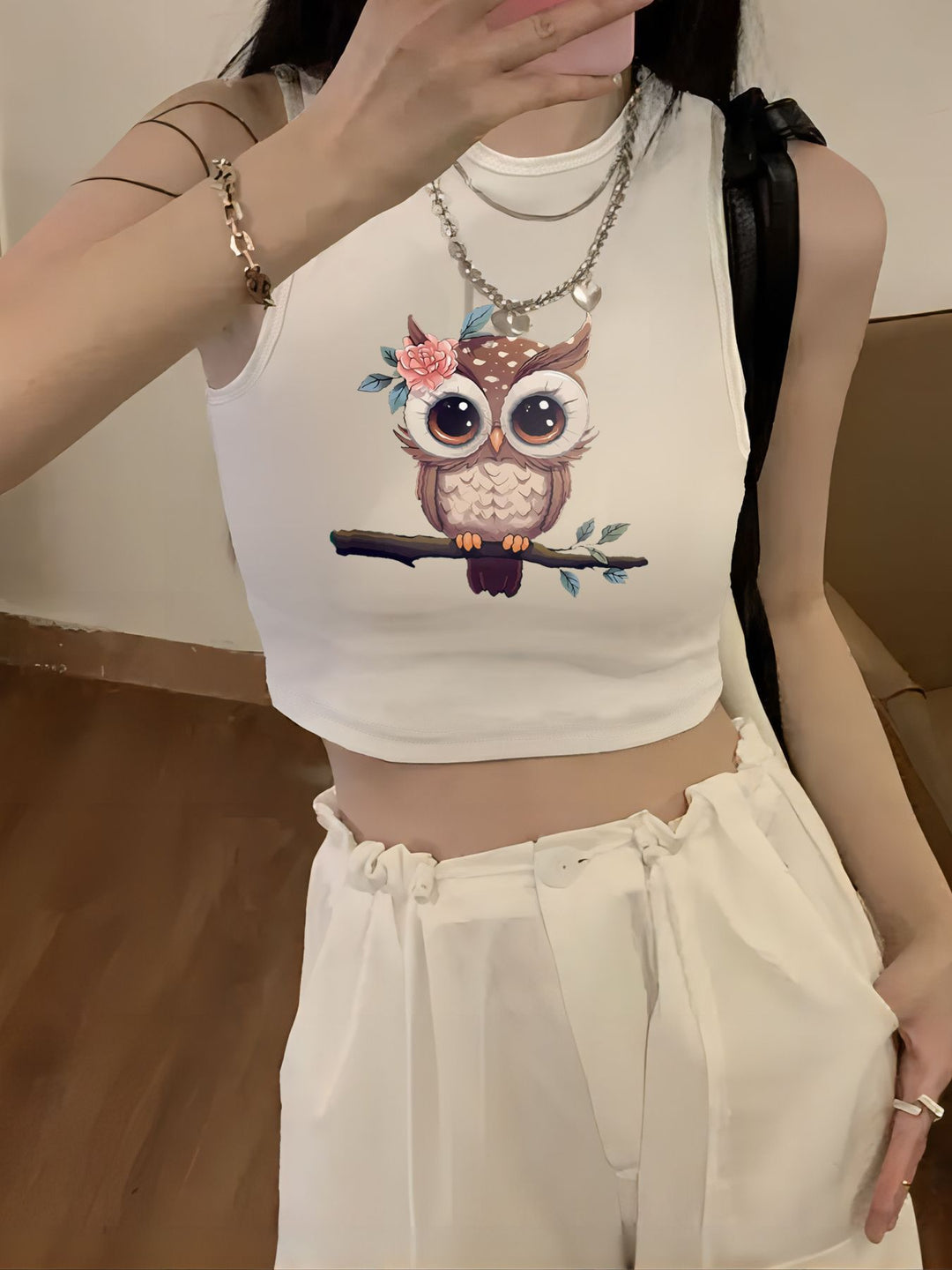 Damen Crop-Top mit kreativem Spruch und lässigem Schnitt EB