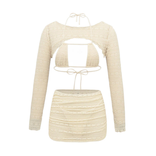 Damen Set aus Cropped Top und Mini-Rock EB