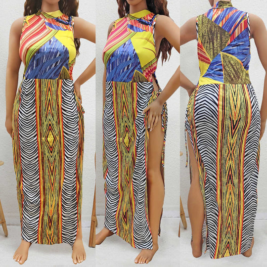 Damen Maxi-Kleid mit fröhlichem Muster EB