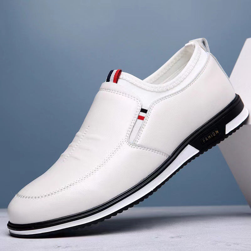 Damen Bequeme Slip-On Leder Sneakers mit modischem Design EB