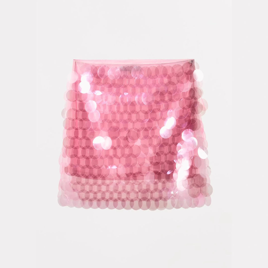 Damen Glitzernder Minirock mit schimmernden Pailletten und elastischem Bund EB