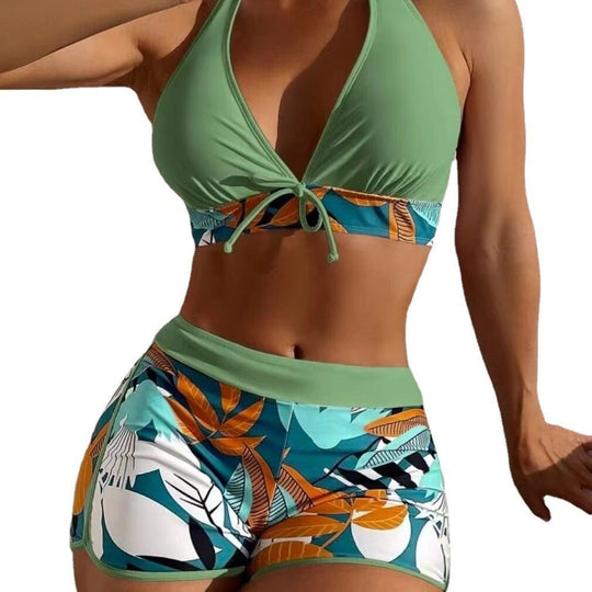 Damen Hochwertiges Bikini-Set mit modischem Tanga und verstellbaren Trägern EB