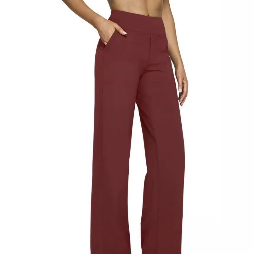 Damen Weit geschnittene Komfort-Hose mit elastischem Bund und praktischen Taschen EB