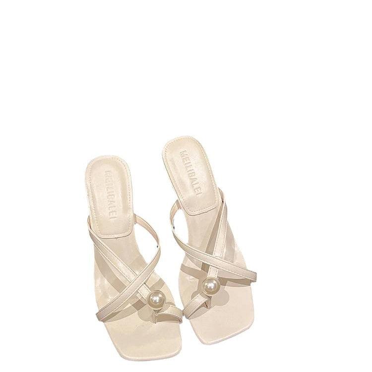 Damen Sandalen mit elegantem Perlenschmuck EB