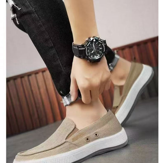 Damen Bequeme Slip-On Sneakers mit atmungsaktiver Oberflächenstruktur EB