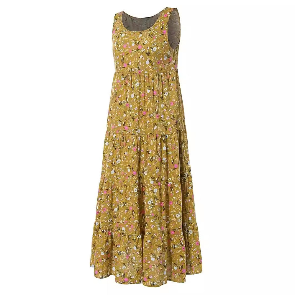 Damen Langes Freizeitkleid mit floralem Design EB