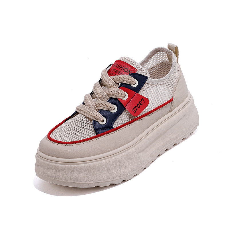 Damen Sportliche Sneakers mit atmungsaktiver Mesh-Oberfläche und komfortablem Plateau EB