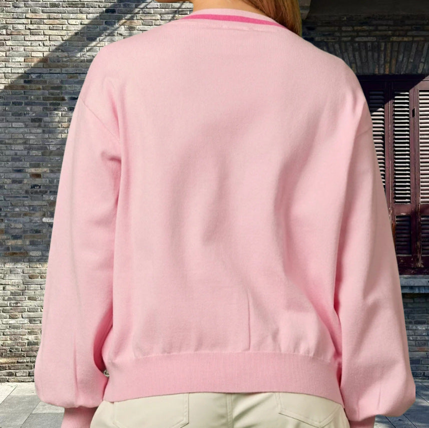 Damen Strickjacke mit funkelnden Details und raffinierten Schleifen EB