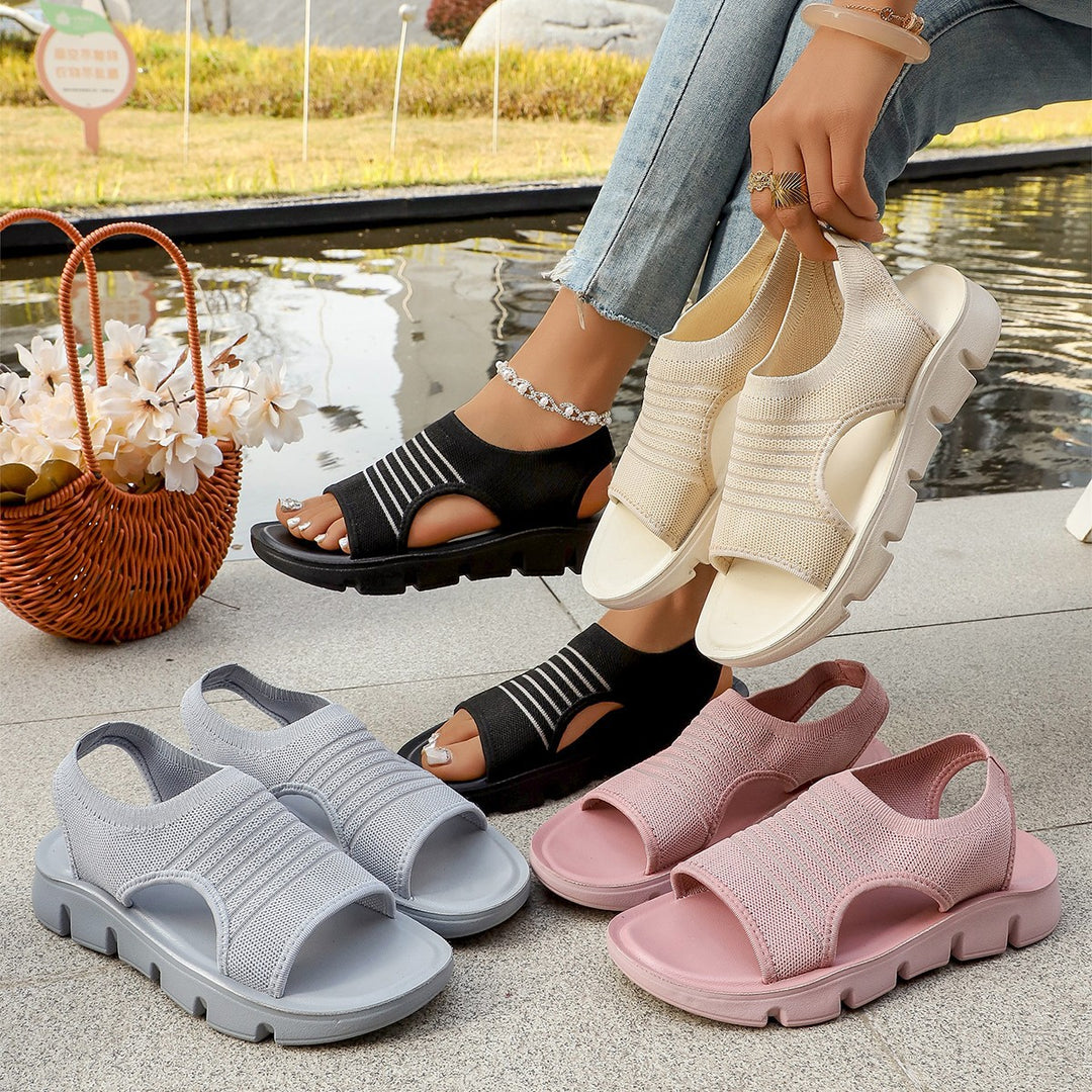 Damen sportive Sandalen mit atmungsaktivem und elastischem Design EB
